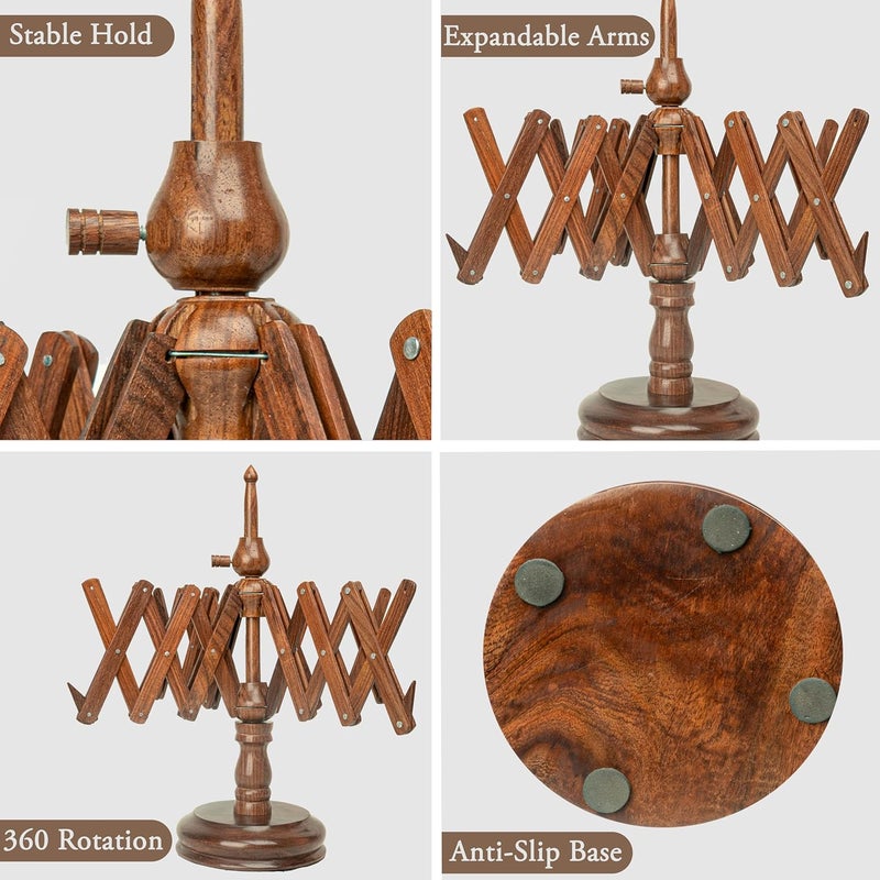OZYRA Wooden Yarn Winder for Crocheting (Combo 1 (Winder + Swift)) - Image 4
